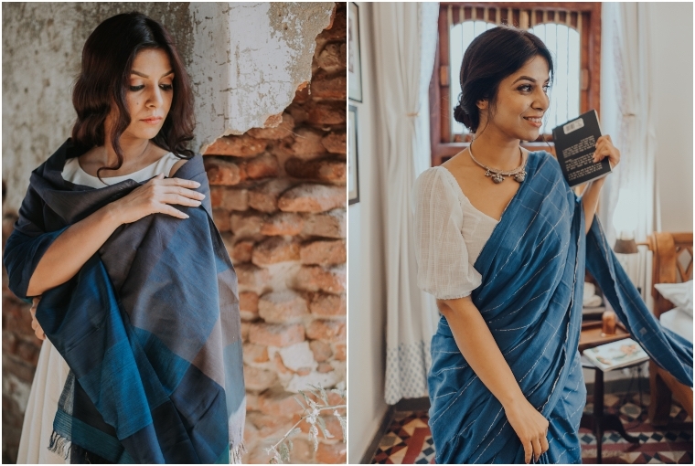 WomenWeave A scarf and a sari by the weavers