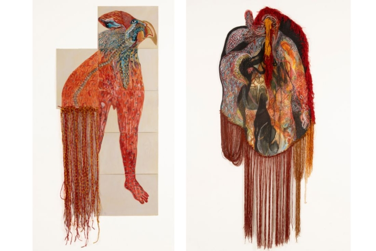 Artist Debashish Paul imagines a queer realm in Varanasi The Ancient Dream 2 (left) | Anatomy of a Dream (right)