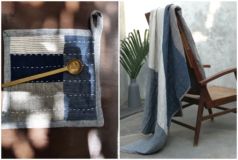 From Glasgow to Chennai: Studio Tolsta L: The potmat; R: The Konam Quilt