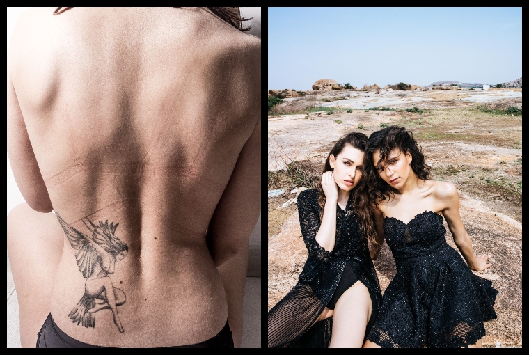 The Age Of Instagram L: still from Bare; R: fashion shoot