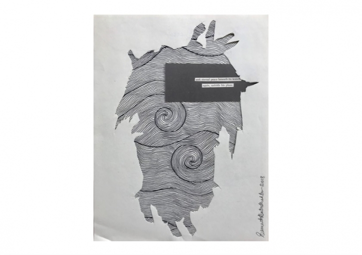 Osmosis at Tarq Image Â© Samanta Batra Mehta Half And Half Is Not Always Full (Detail) Cut out drawings and collage on acid free paper 10 x 8.5 inches Set of 21 2018
