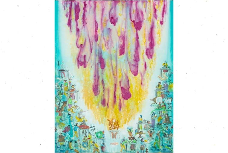 Stomach Studio: N.S. Harsha Title : Stomach Studio Medium : Acrylic on canvas Size :54x42in Year : 2020