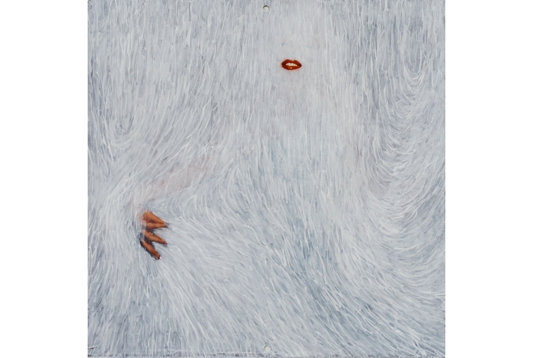 TAP 3x Marzia Farhana, Whirl of time 2, Acrylic on calendar paper, 12 x 12 in, 2015