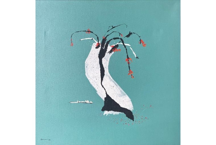 A Moment in Modernity Palash Mixed Media on Canvas 24” x 24_ 2015