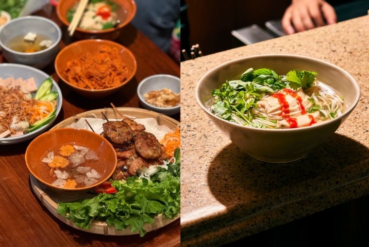 A Slice of Vietnam in Delhi  L: Bun Cha Ha Noi R: Chicken Pho