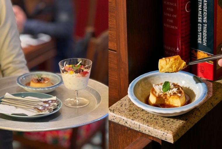 A Slice of Vietnam in Delhi  L: Coconut Tapioca Pudding R: Caramel Flan