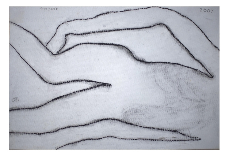 An Unfinished Poem by Jogen Chowdhury Reclining Torso, Dry Pastel on Paper, 38 x 56 cm, 2007