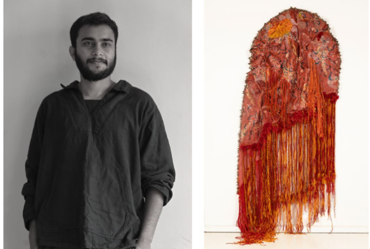 Artist Debashish Paul imagines a queer realm in Varanasi Debashish Paul (left) | Skin of Unfolding Desires (right)