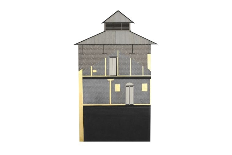 Brick by Brac Vishwa Shroff Baroda, 2017 Gold Leaf and Ink on Paper 21 x 13.5 inches