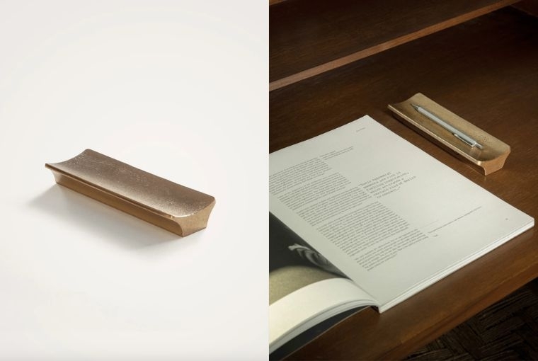 Cool Stationery Objects & The Studios Behind Them L: Arc Pen Tray in Brass by Stem Design R: Arc Pen Tray in Brass by Stem Design
