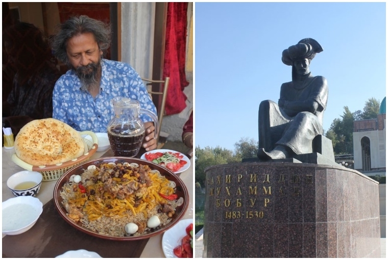 Everything is big in Uzbekistan R:Statue of Babur at the Babur Literary Museum in Andijan.