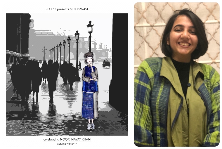 Zero Waste: Iro Iro L: Illustration of Poor Inayat Khan; R: Bhaavya Goenka
