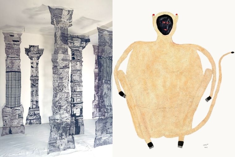 Nakul Dev Chawla L: Exhibit320, Sumakshi Singh, Monuments R: CORNUCOPIA, The Langur Patriarch, Pisadu Ram Mandavi