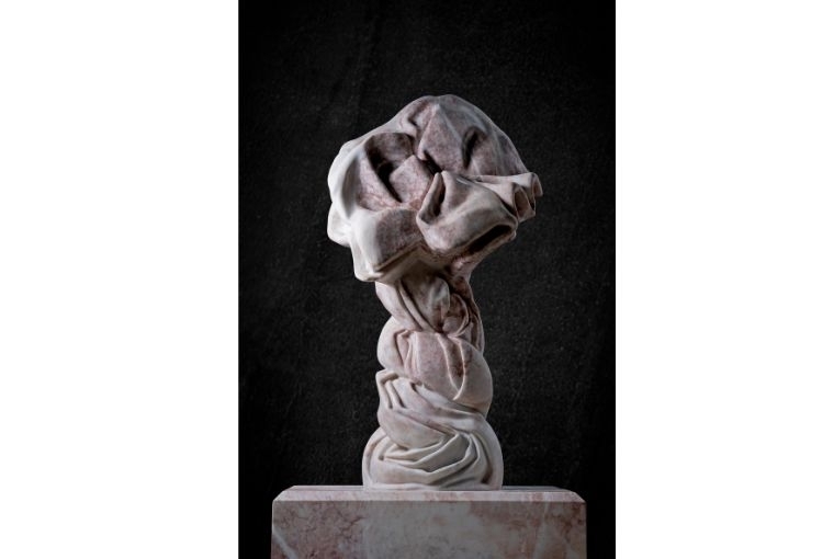 Nakul Dev Chawla Shathamani Muddaiah_Art Centrix Space x StoneX Global_Bloom, 2025 Pantheon Pink 51 x 33 x 84 inches