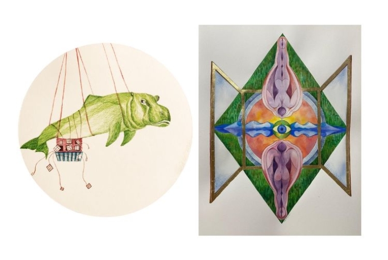 Objects May Appear Softer…. L: by Yashika Sugandh R: by Meena Sansanwal 