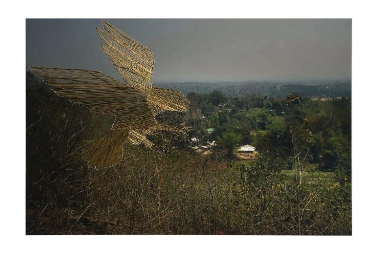 Of Land, River, and Body Than Para C-type print on archival paper and golden silk thread  12.5 x 18.75 in 2025 Edition of 5 + 2AP 