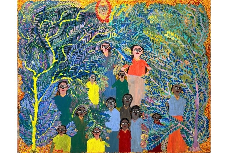 Overland, There's Shorter Time to Dream Devu Nenmara. Untitled, 2024. Acrylic on canvas 24 x 30 inches, 61 x 76.5 cm.