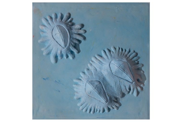 Salted Caviar  Parag Tandel Sea of Relation - 3, 2026 Silicone rubber reinforced on marine plywood, cotton fabric11.9 x 11.9 inches x 2.4 inches