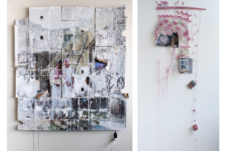 Satpreet Kahlon Makes Art With Her Archival Fragments a return (of body to place, of gaze to gaze), 2022  (left) | the same cake, again, 2024 (right)