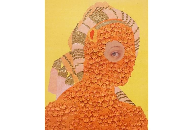The Art of Inheritance: Hunar   Abid Aslam, Into Pieces II, 11 X 16 in, Gouache, Punching and Gel pen on acid free paper