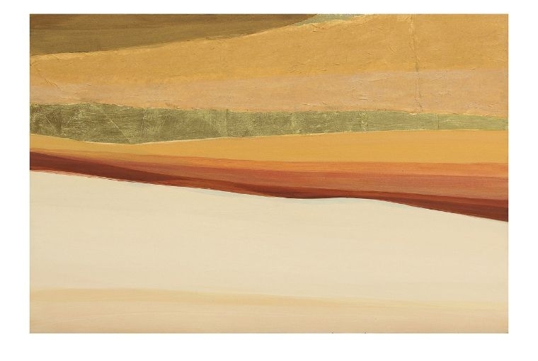 The Shifting of Silence Shruti Goyal, In Quiet Light I, 2025, Acrylic and Metallic Foil on Canvas, 24 x 36 Inches