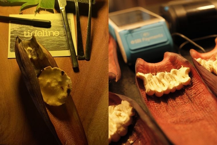 Tideline  Fire Puffed Rice Disks and Cultured Butter